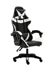 Huitich adjustable gaming chair with headrest in black and white ergonomic design